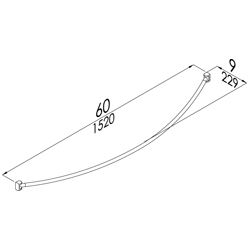 Chromed Curved Curtain Rod 9 x 60�