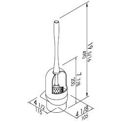 Toilet Brush Holder, brush included, Nylon Series 19 5/16� x 4 1/2� x 4 1/2�