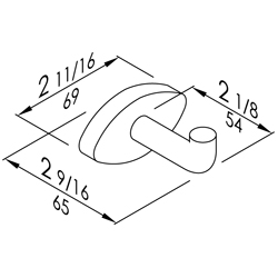 Long Robe Hook Nylon Series 2 9/16� x 2 11/16�