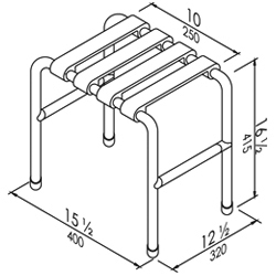 Stool with seat in nylon staves 16 1/2�x 12 1/2� x 15 1/2�