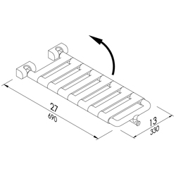 bathtub folding seat 13”x27”