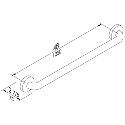 Antibacterial Straight Safety Support Maxima Series 48� - &oslash; 1 1/4�