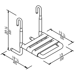 Antibacterial Removable Seat with seat in nylon steaves 13�x12 1/2�