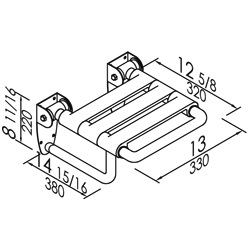 folding stainless steel seat 13”x12 5/8”