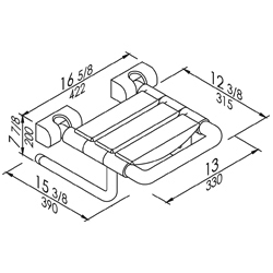 folding seat with soft padded slat cover 13”x15 3/9”