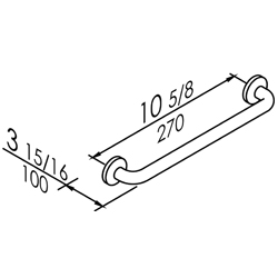 Straight Safety Support Brilliant Stainless Steel Series 10 5/8� - &oslash; 1 1/4�