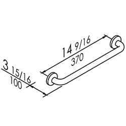 Straight Safety Support Brilliant Stainless Steel Series 14 9/16� - &oslash; 1 1/4�