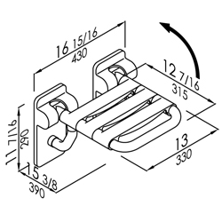 folding seat 13”x12 7/16”