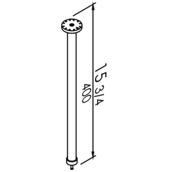 vertical support for shower curtain rail 15 3/4”