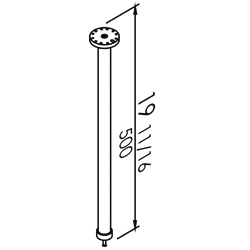 vertical support for shower curtain rail 19 11/16”