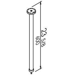vertical support for shower curtain rail 23 5/8”