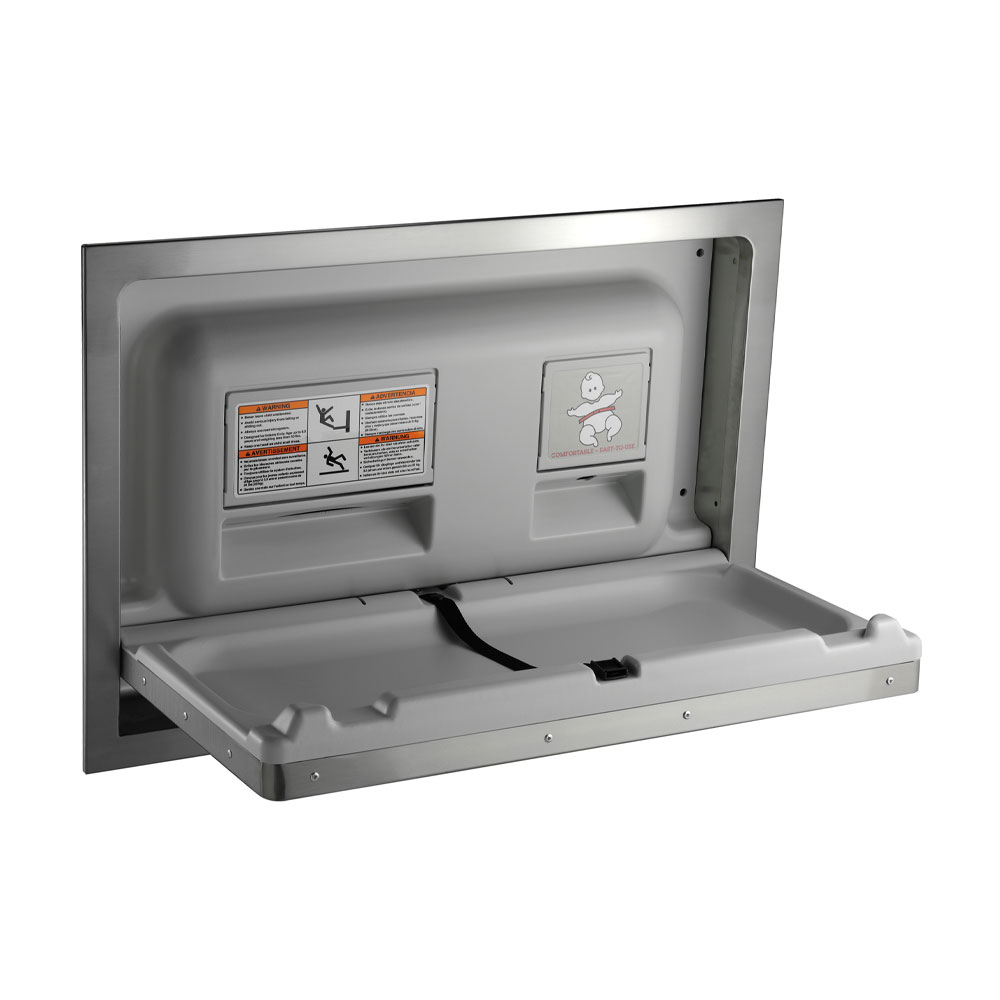 Folding, built-in baby change table