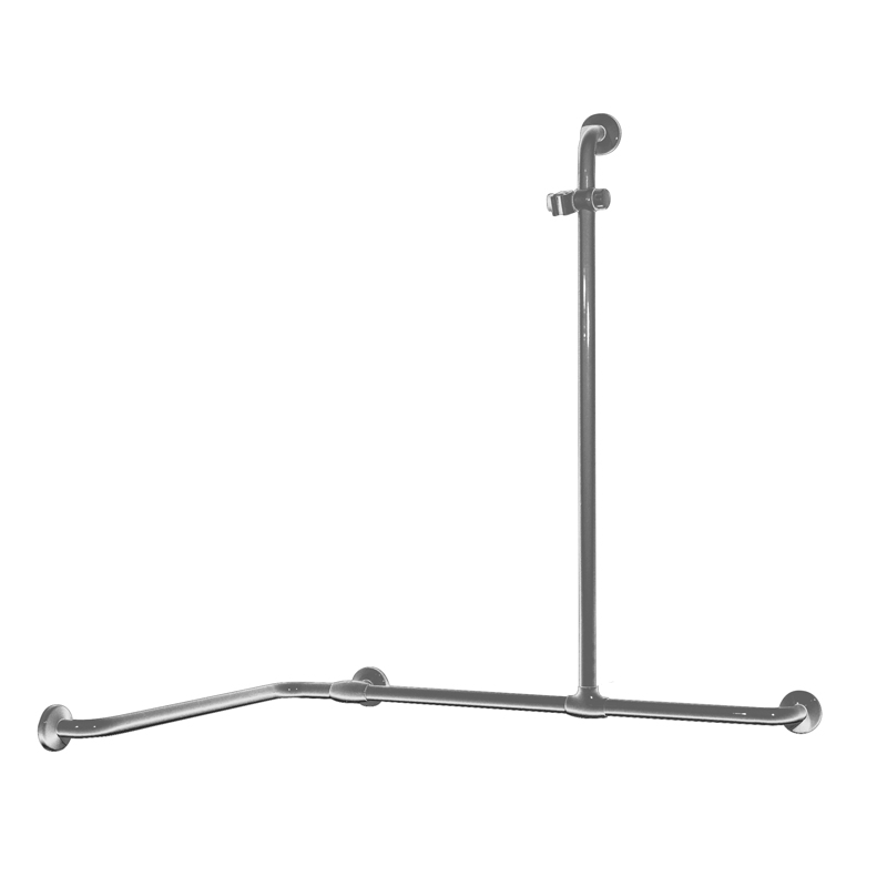 Safety Grab bar for corner with upright, equipped with shower head holder