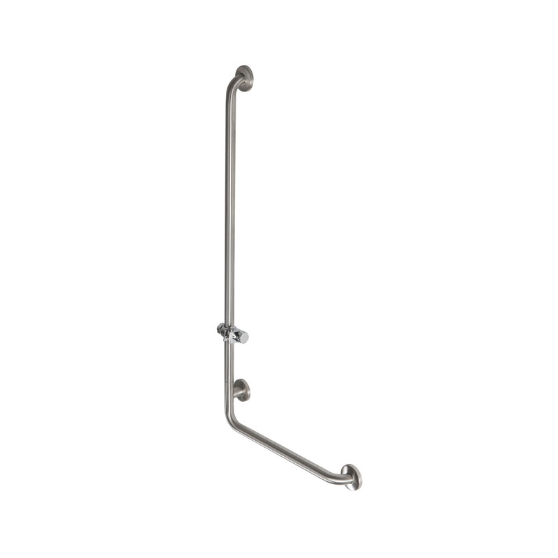”L” safety Grab bar equipped with shower head holder