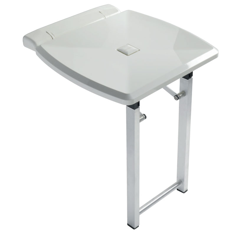 Folding seat with legs for floor support