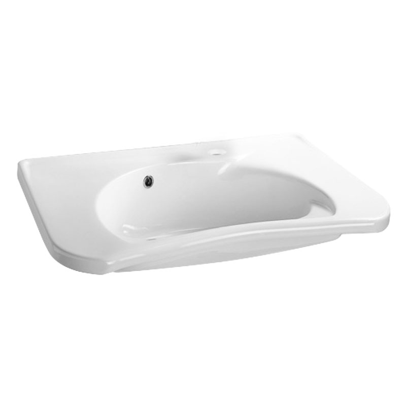 Ergonomic, ceramic console sink