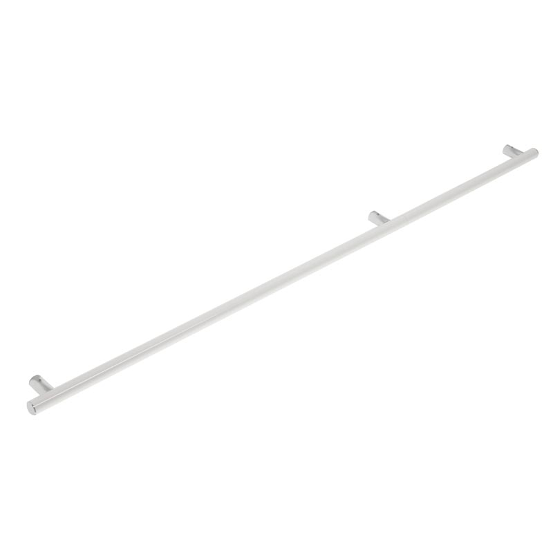 Straight, flangeless safety grab bar