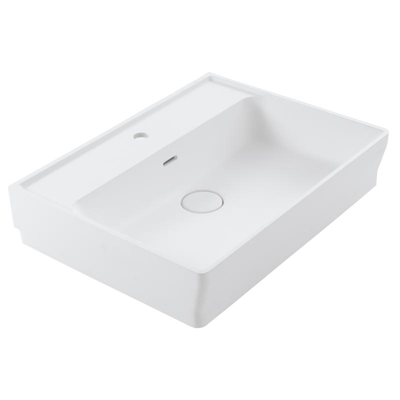 Washbasin made in mineral composite