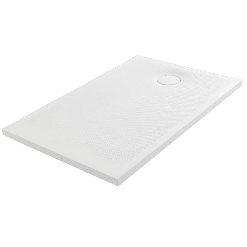 Rectangular shower tray with raised points