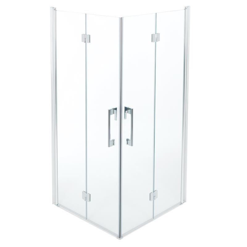 Shower enclosure for corner with folding doors