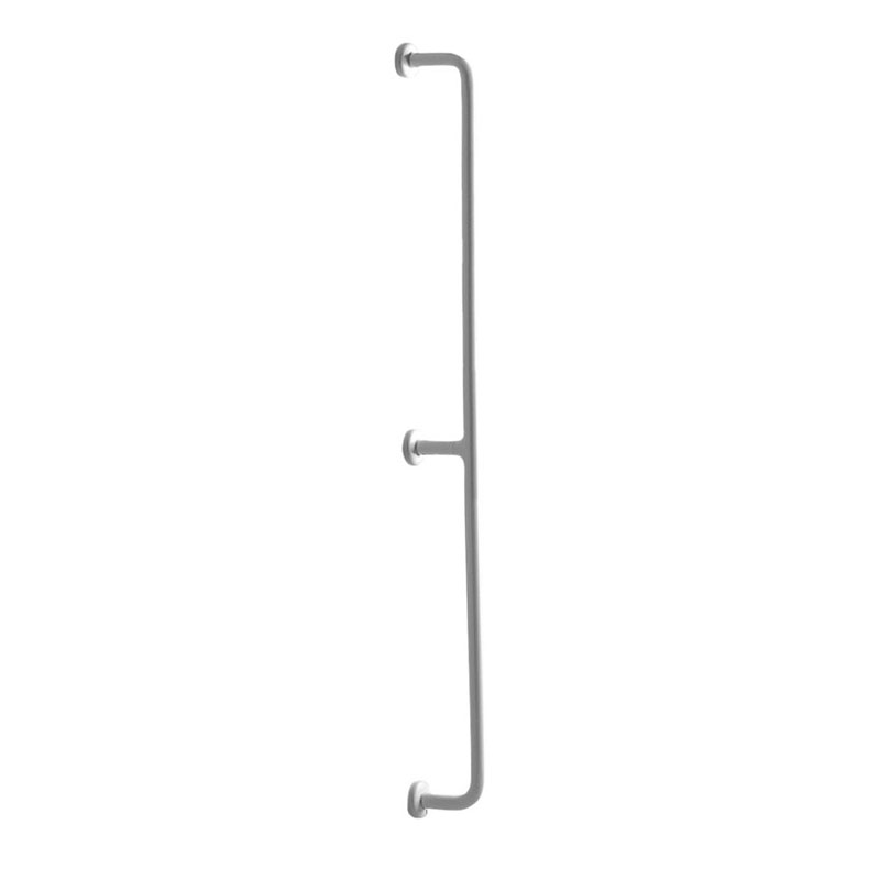 Vertical, safety grab bar from wall to wall 