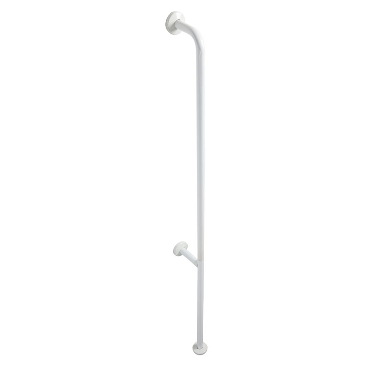 Vertical, safety grab bar from wall to floor 