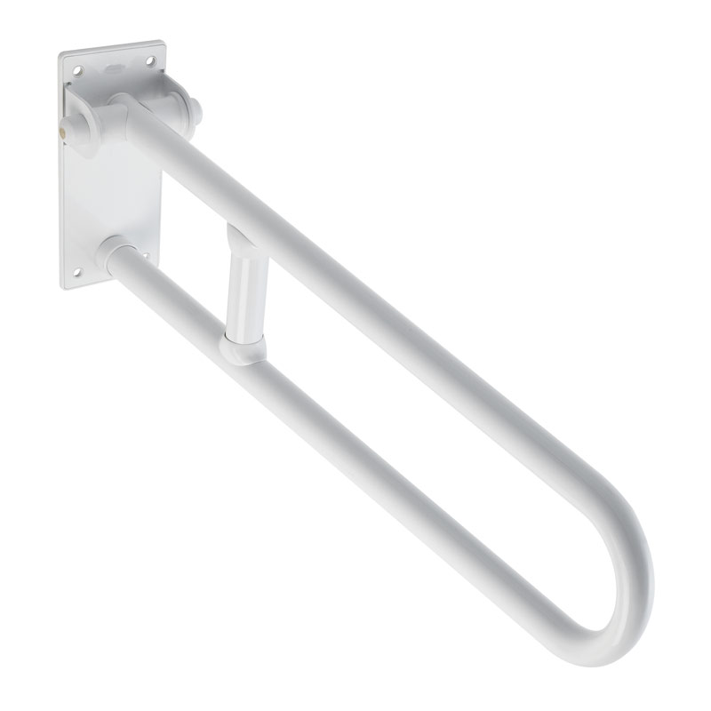 Folding safety grab bar with reinforcing joint