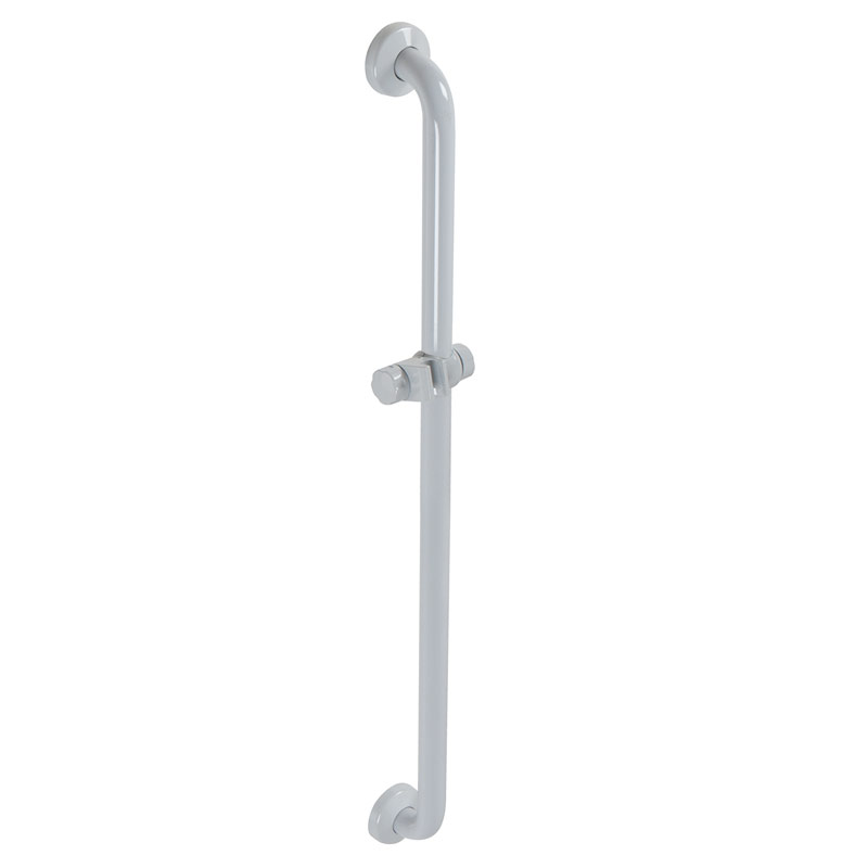 Vertical safety grab bar with shower head attachment