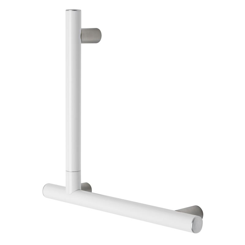 L-shape, flangeless safety grab bar