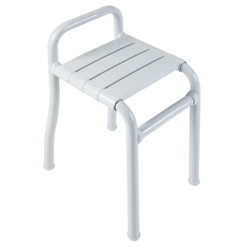 Stool with slats and backrest