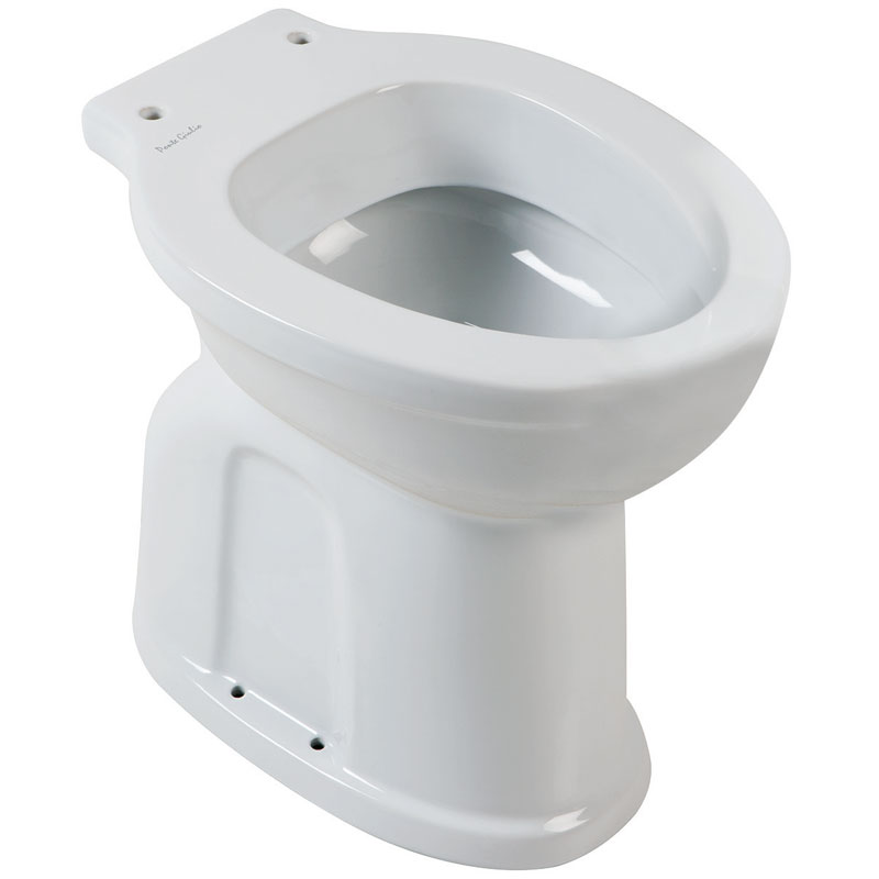 Toilet, floor-standing, with integrated drain connector