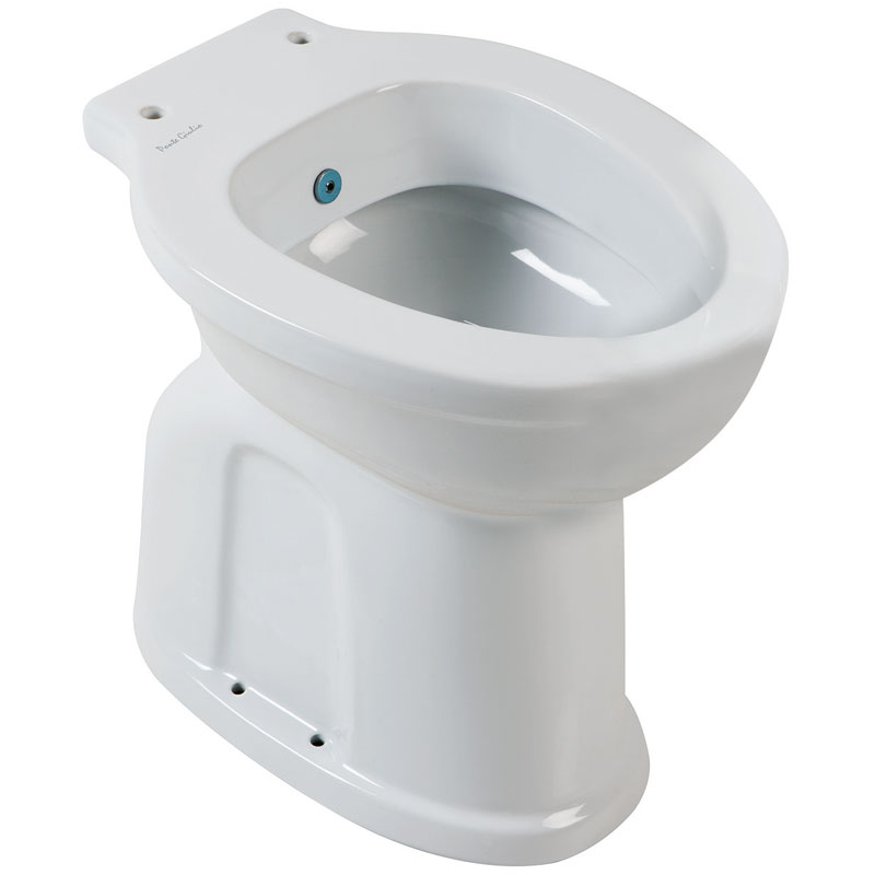 Vaso sanitario-bidet con raccordo di scarico integrato, munito di ugello erogatore per funzione bidet