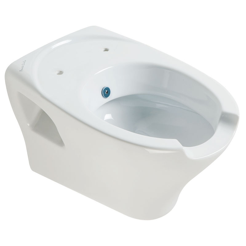 Wall hung toilet-bidet with front opening, fitted with wash nozzle for bidet function
