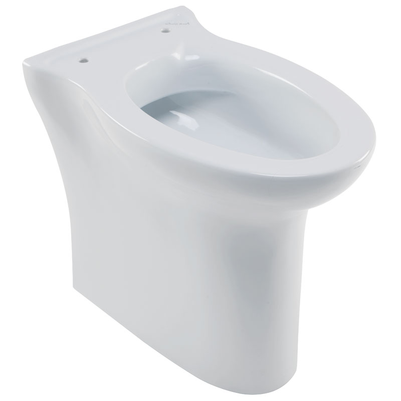 Floor-mounted, back-to-wall, rimless toilet