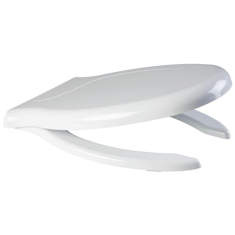 Toilet seat with cover in thermosetting material. With front opening