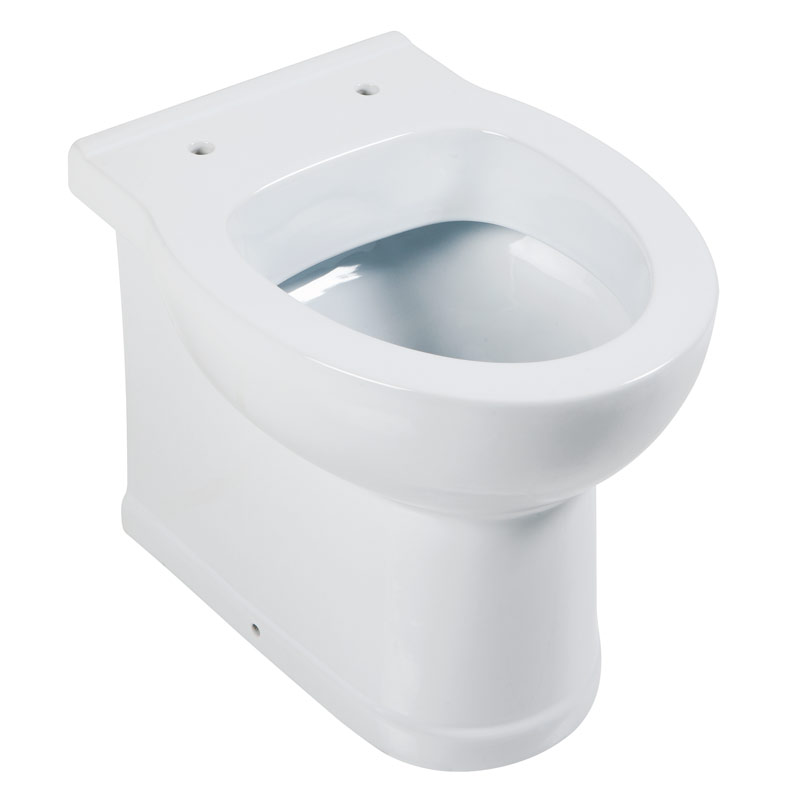 Space-saving, floor-mounted toilet