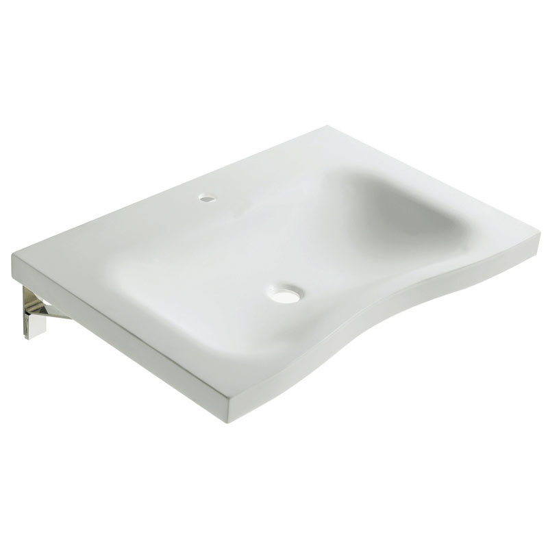 Designer basin with integral hand pull
