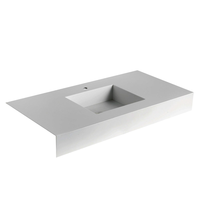 Acrylic stone vanity top basin