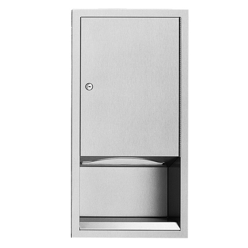 Hand towel dispenser - 600 C-Fold towels - for recessed wall mounting