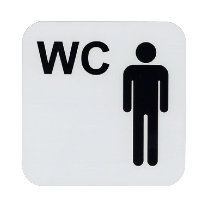 Sign, “men’s bathroom”