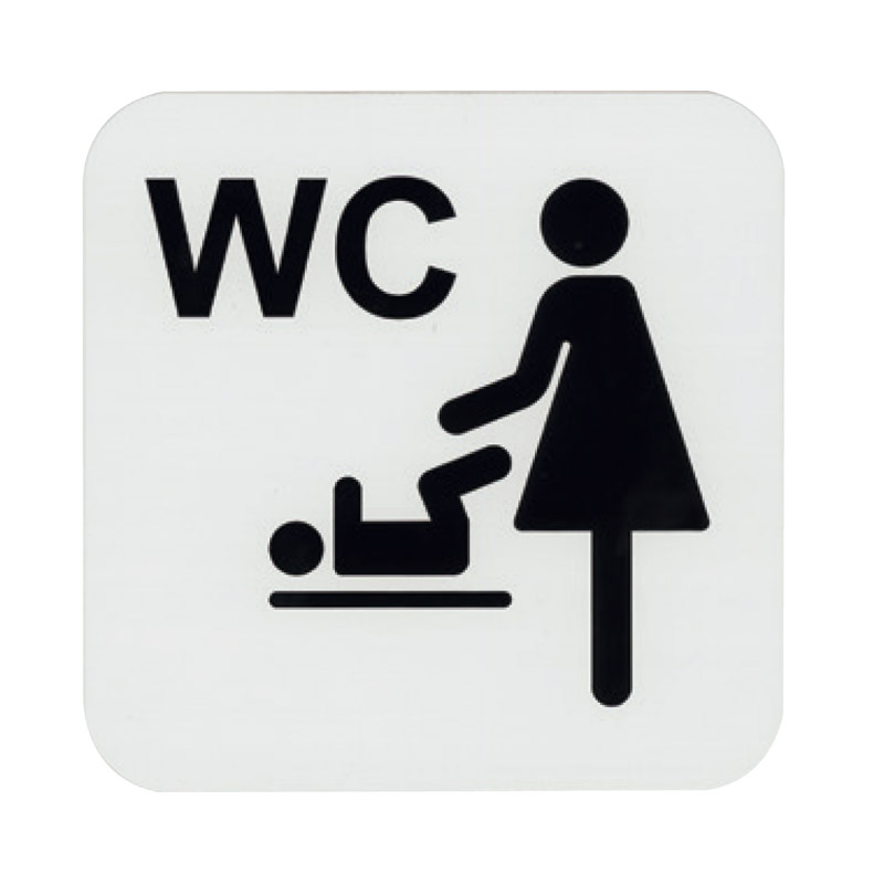 Sign, ”bathroom with baby change table”
