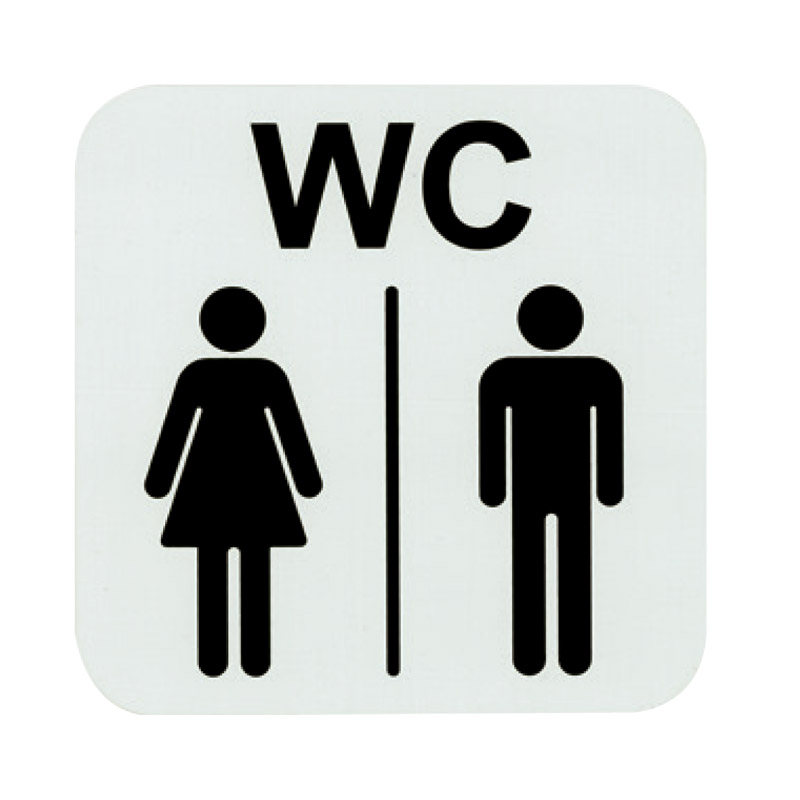 Sign, “women’s - men’s bathroom”