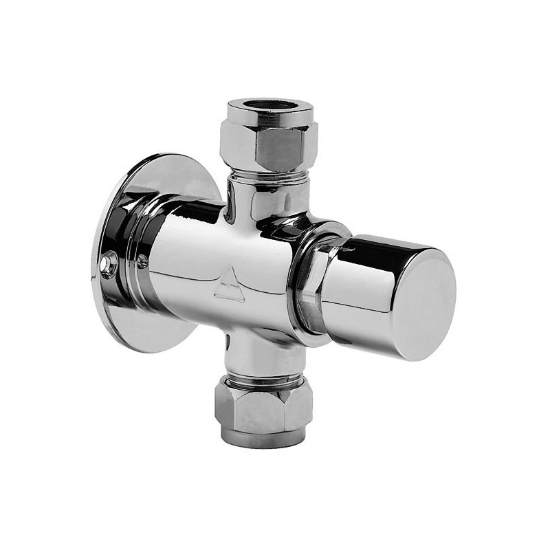 Wall-mounted external push-button tap