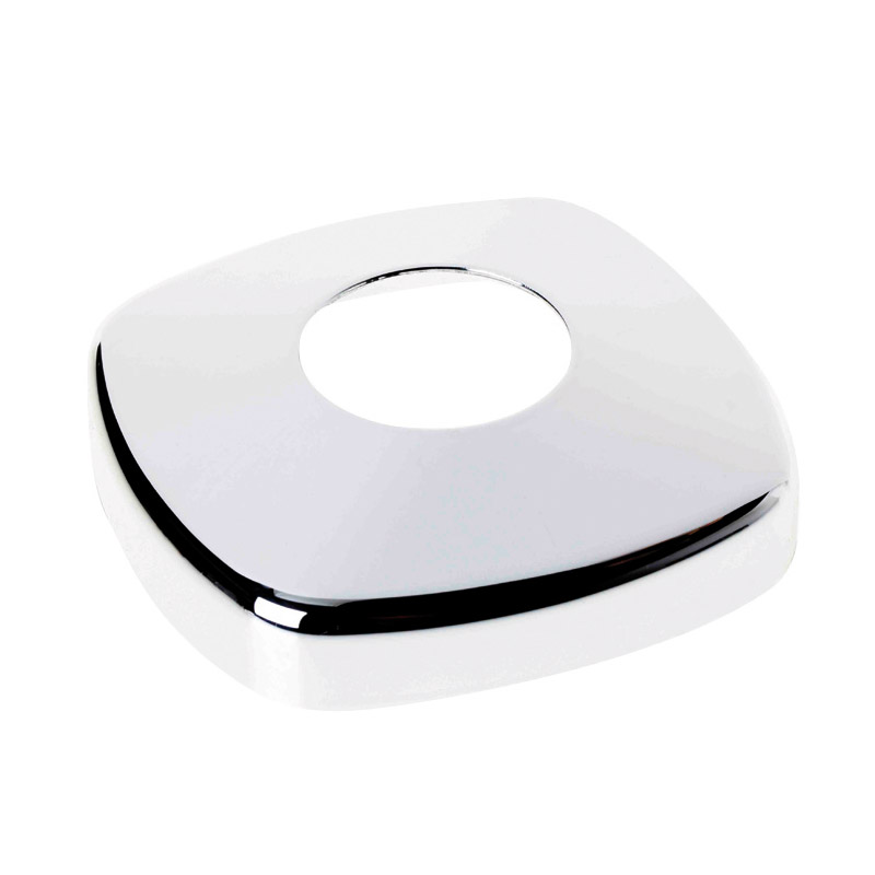 Square flange cover, chrome finish