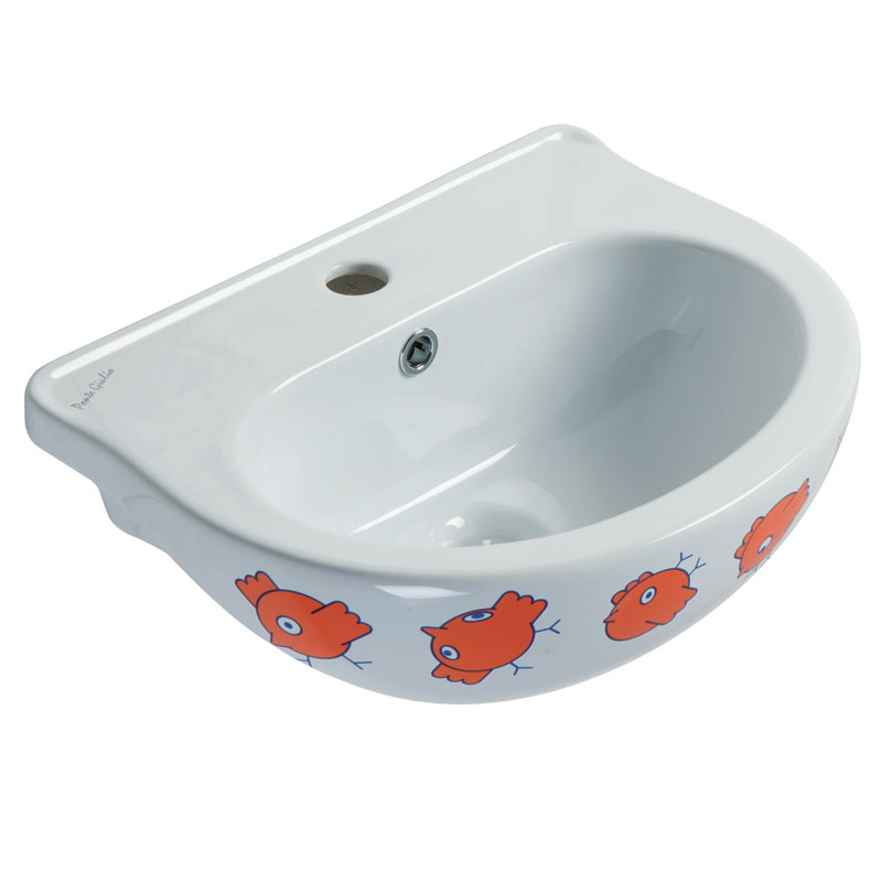 Overhang washbasin with decoration