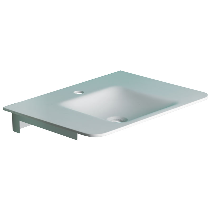 Mini console with square basin, equipped with shelf
