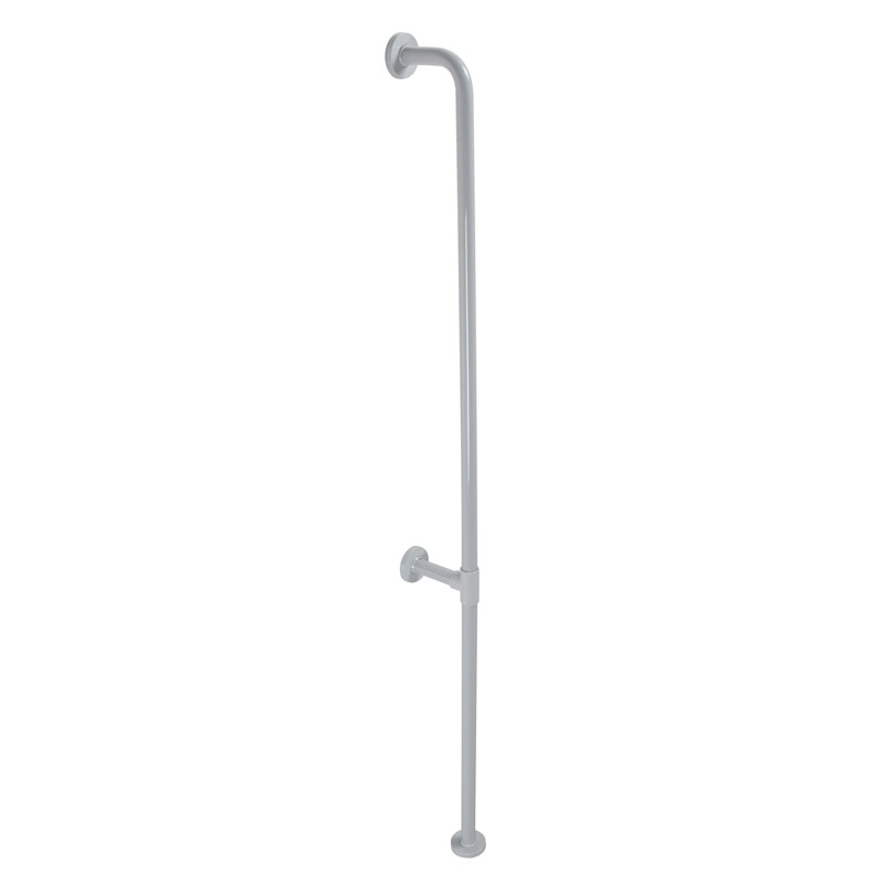 Vertical, safety grab bar from wall to floor 