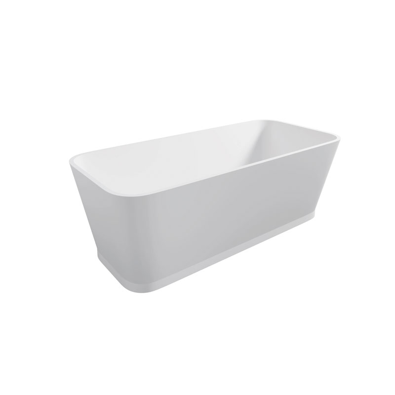 Rectangular bathtub with rounded edges
