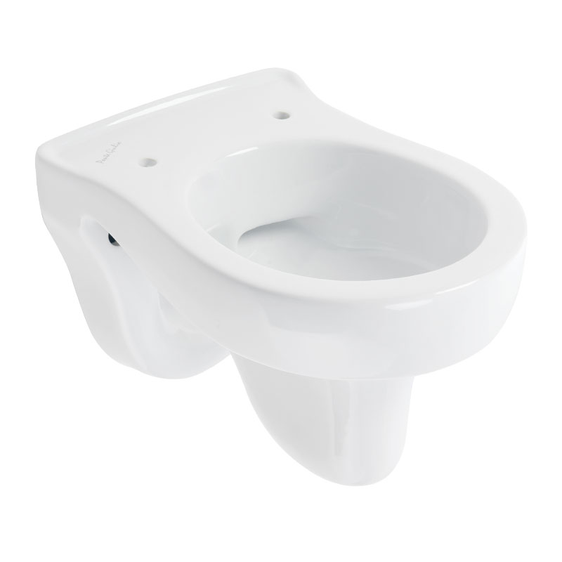 Wall-mounted, rimless toilet for kids