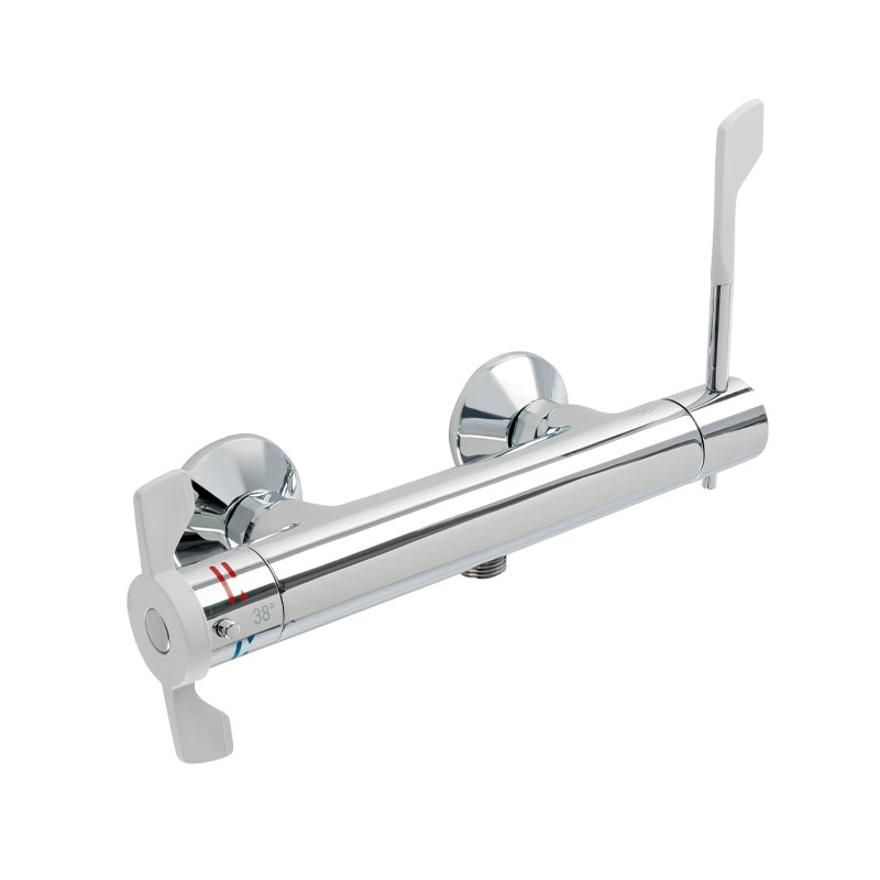 External thermostatic mixer for shower for facilitated use
